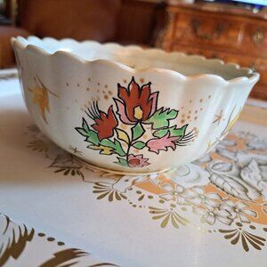 1033 RODA GOUDA Bowl Dish Flowers Vintage Signed Goedewaasen, Holland, Tulips